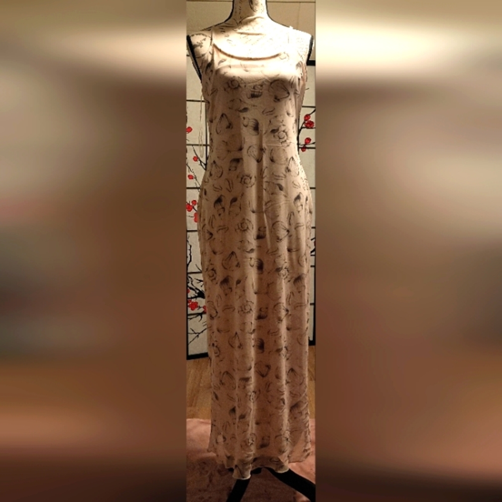 See You Monday Patterned Beige Maxi Dress